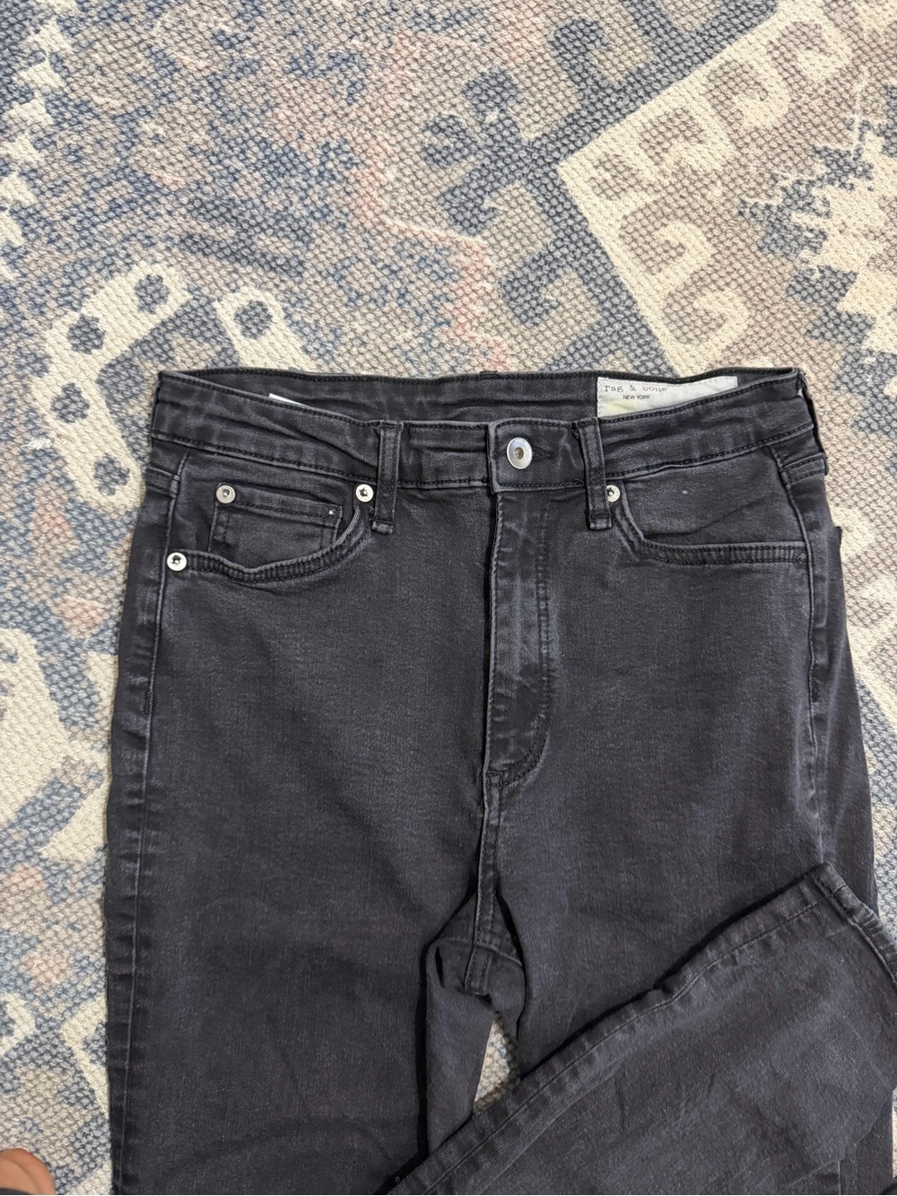 Nina High-Rise Black Women's Skinny Jeans Rag & Bone - Picture 4 of 13